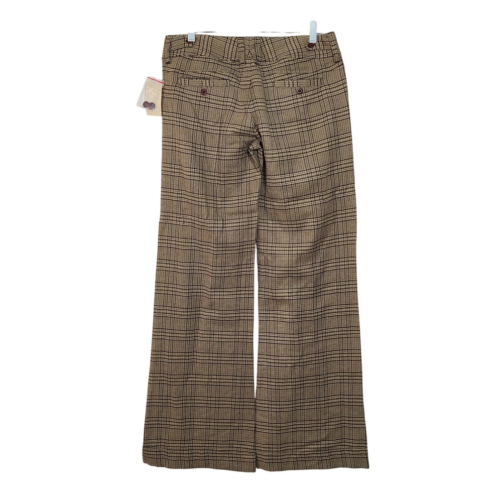 Brown Plaid Wide Leg Pants 11 70s Dark Academia Preppy Old Money Espresso Girl - Picture 10 of 10